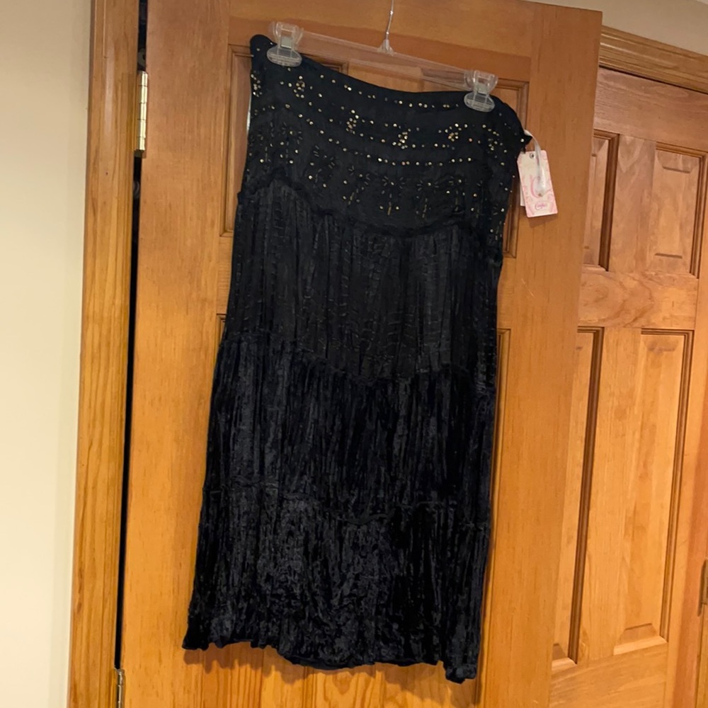 Vintage black velvet skirt
